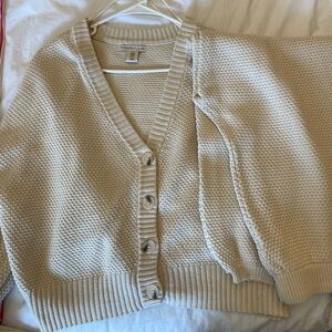 Cream Knit Sweater Set
